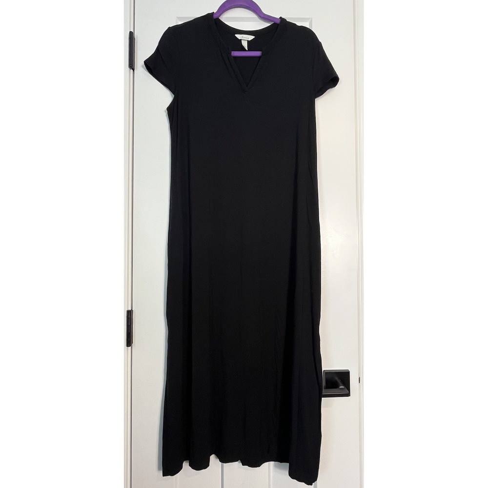 Soma Black V-Neck Short Sleeve Maxi Dress